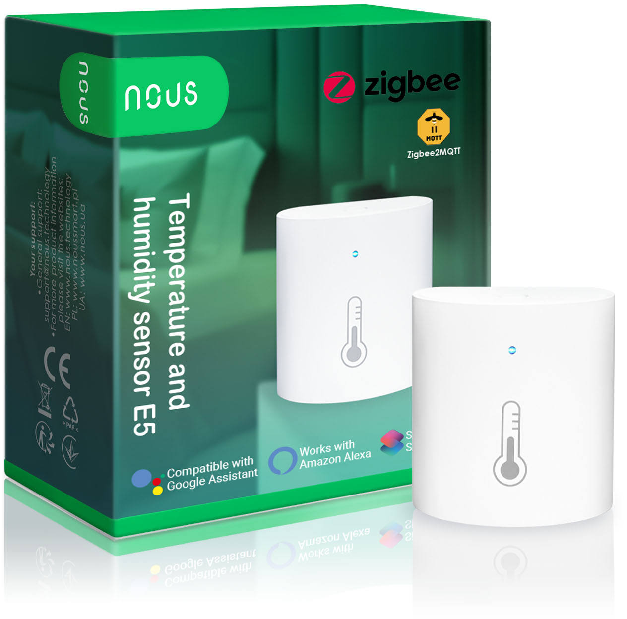 senzor smart de temperatura si umiditate nous e5, zigbee - imagine 7
